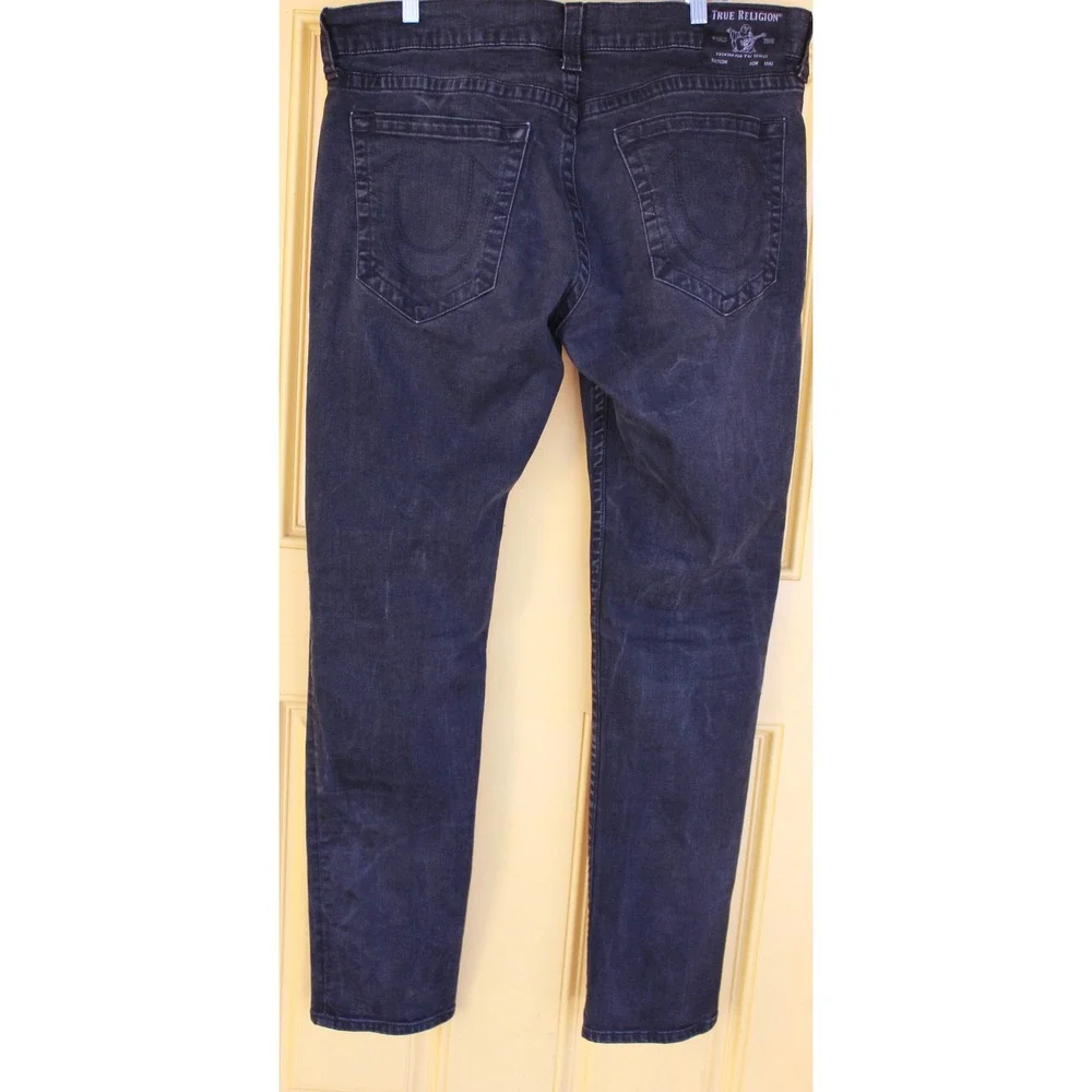 True Religion World Tour Geno Relaxed Black Slim‎ Straight Jeans *SZ 38-40/34